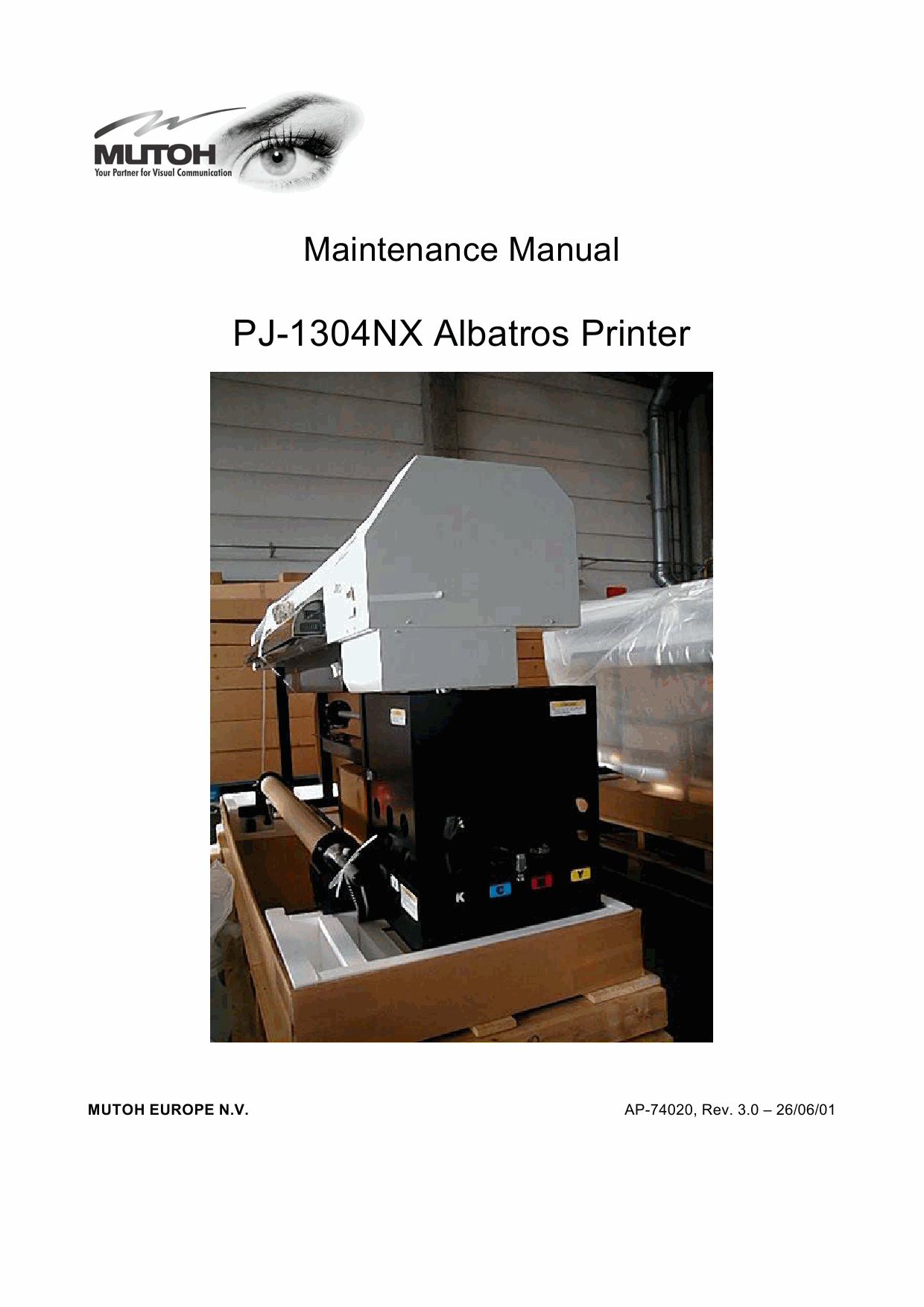 MUTOH PJ 1304NX MAINTENANCE Service Manual-1